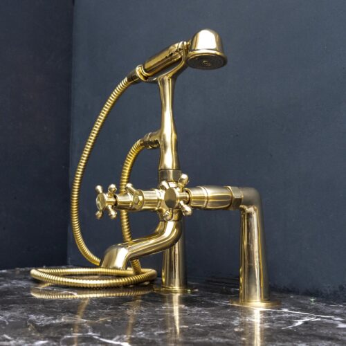 Unpainted Brass Deck Mount Tub Filler - Image 2