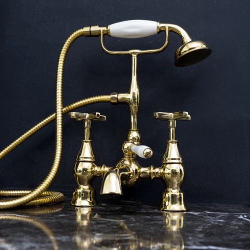 Unlacquered melecraft Tub Filler in Gold – A Statement Piece for Your Bath