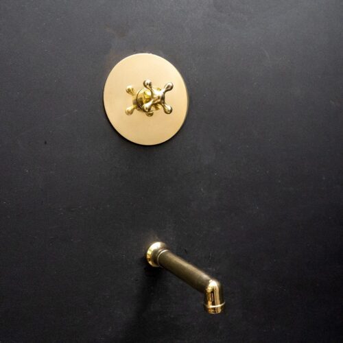 Single-Handle Wall Mount Tub Filler - Unlacquered Brass