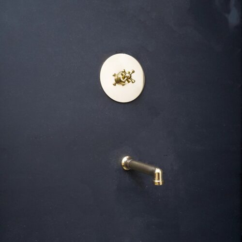 Unlacquered brass Single Handle Wall Mount Lavatory Faucet - Less Handle