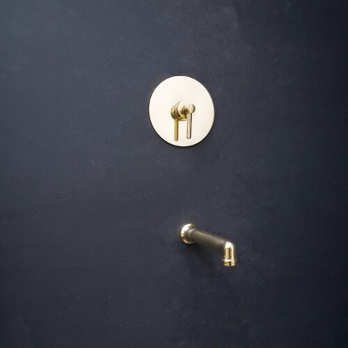 Luxury Brass Wall-Mounted Faucet for Tub, Lavatory, or Kitchen – Thermostatic Valve and 8" Spout Design