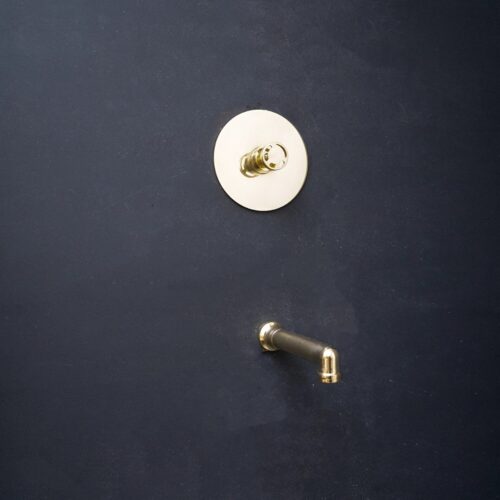 Unlacquered Brass Wall Mount Faucet - Less Handle