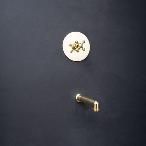 Single-Handle Wall Mount Tub Filler - Unlacquered Brass - Image 4