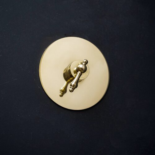 Handmade Brass Wall-Mounted Tub Filler and Lavatory/Kitchen Faucet with Thermostatic Valve - Image 2