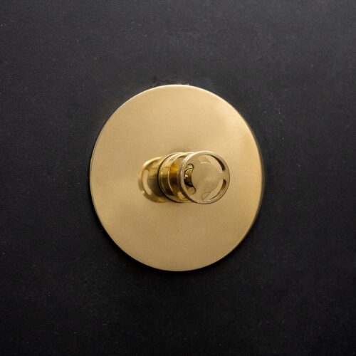 Unlacquered Brass Termostatic Shower Set with Dome Hea