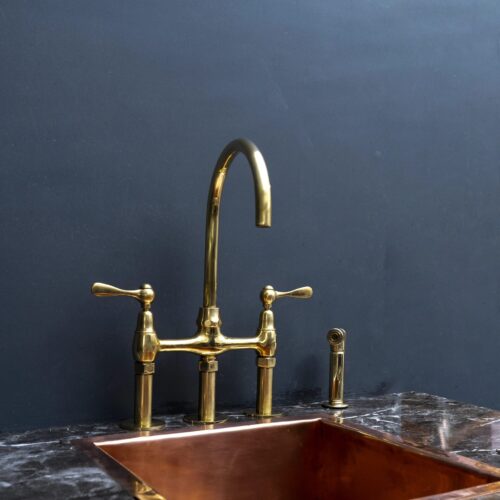 Unpainted Brass 3 Holes Bridge Faucet - Image 2