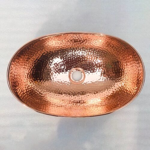 Copper Handfracted Vessel Bathroom Sink - Image 3