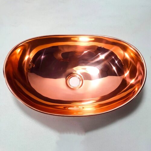 Copper Handfracted Vessel Bathroom Sink - Image 5