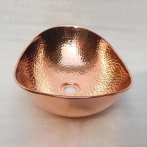 Copper Handfracted Vessel Bathroom Sink - Image 2