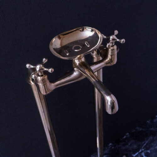 Free Standing Clawfoot Faucet With Brass soap holder - Image 4