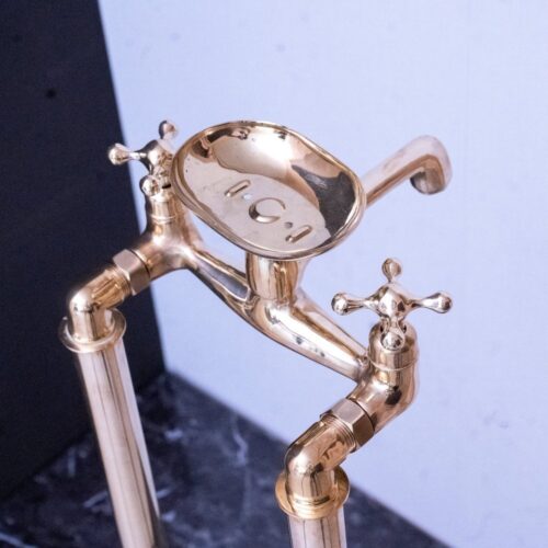 Free Standing Clawfoot Faucet With Brass soap holder - Image 3