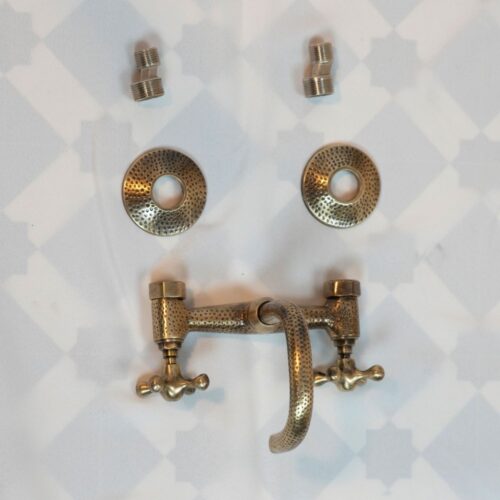 Hammered Wall Mount Oil Rubbed Brass Bath Faucet - Image 4