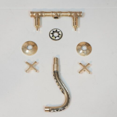 Handcrafted Cobra Wood & Brass Wall Mounted faucet - Image 14