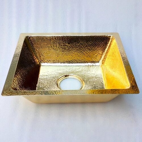 Handcrafted Hammered Unlacquered Brass Kitchen Sink - Image 5