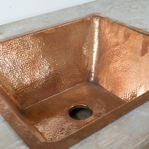 Handcrafted Undermount Hammered Copper Sink - Image 8