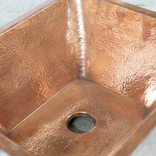 Handcrafted Undermount Hammered Copper Sink - Image 5