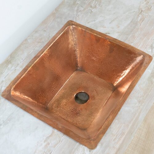 Handcrafted Undermount Hammered Copper Sink - Image 2