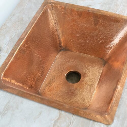 Handcrafted Undermount Hammered Copper Sink - Image 6