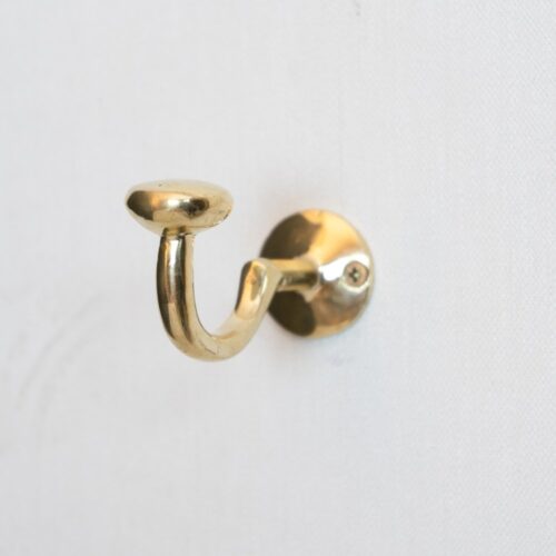 Handcrafted Unlacquered Brass Hooks For Wall - Image 4