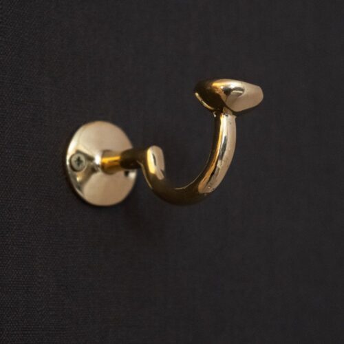 Handcrafted Unlacquered Brass Hooks For Wall - Image 3