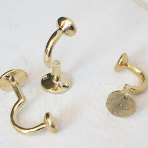 Handcrafted Unlacquered Brass Hooks For Wall - Image 6