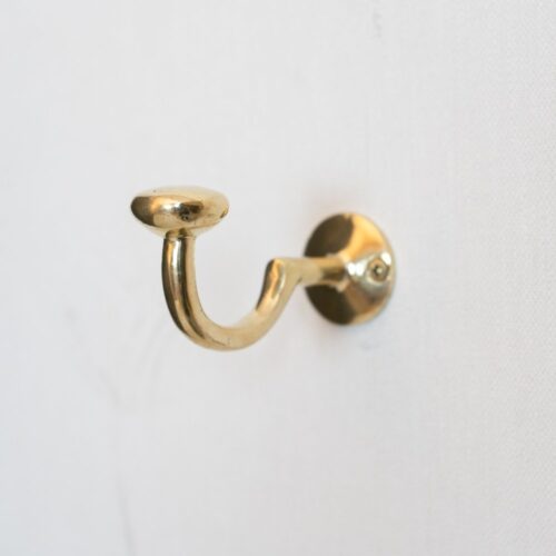 Handcrafted Unlacquered Brass Hooks For Wall - Image 7