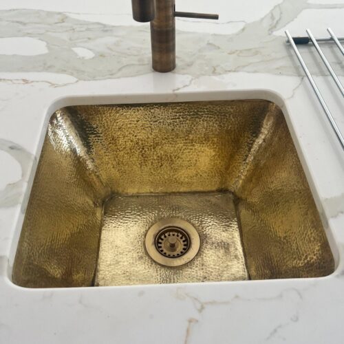 Handcrafted Unlacquered Brass Kitchen Sink