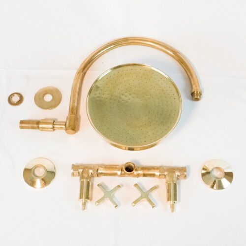 Handcrafted unlacquered brass shower system - Image 4