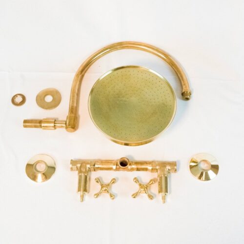 Handcrafted unlacquered brass shower system - Image 6