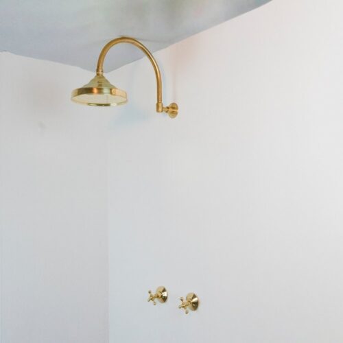 Handcrafted unlacquered brass shower system - Image 2