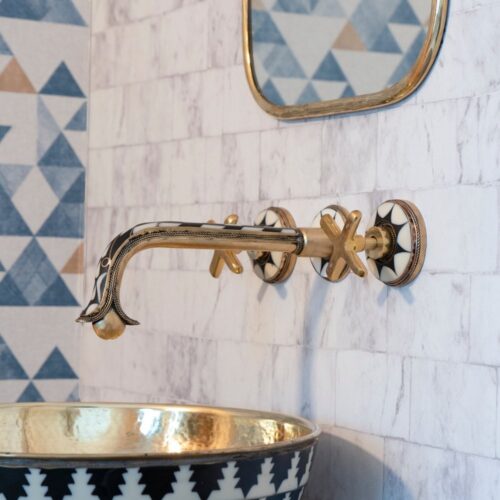 Wood & Brass Wall Faucet - Image 4