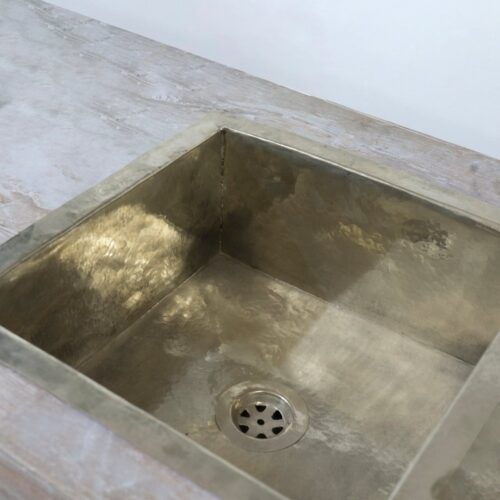 Handmade Silver Square Kitchen Sink - Image 2