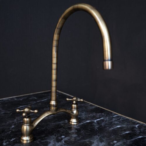 Oil Rubbed Bronze Kitchen Bridge Faucet Vectorian Style - Image 3