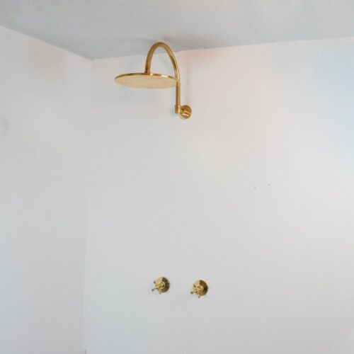 Rainfall Brass Shower System With Victorian Arm