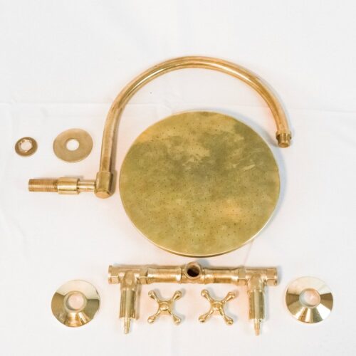 Rainfall Brass Shower System With Victorian Arm - Image 3