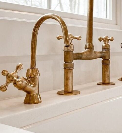 Unlacquered brass water filter faucet