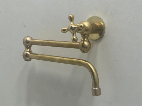 Unpainted Brass Cross Pot Filler