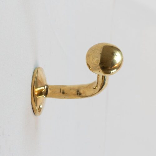 Set of Handcrafted Unlacquered Brass Hooks For Wall - Image 2