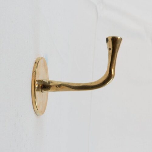 Set of Handcrafted Unlacquered Brass Hooks For Wall - Image 3