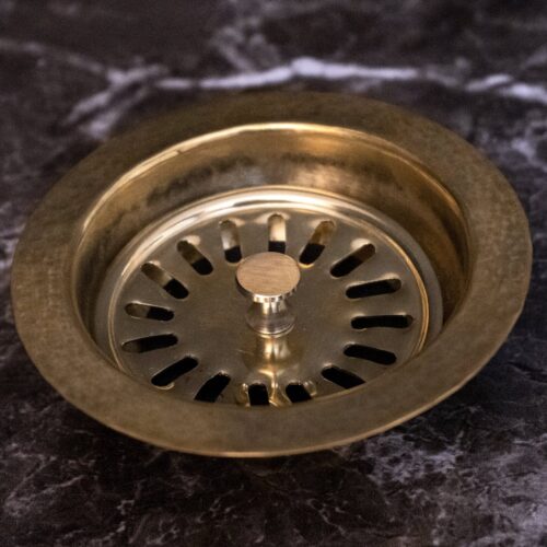 Slotted Strainer Basket With Lift Stopper 3-1/2", Brass Kitchen Sink Drain - Image 4