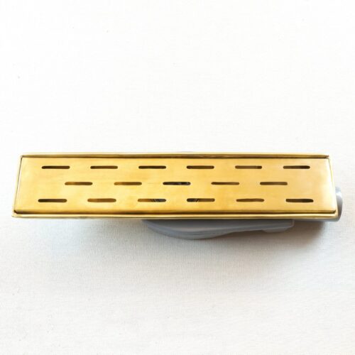 Solid Brass Linear Floor Drain, Unlacquered Rectangular Shower Drain - Image 6