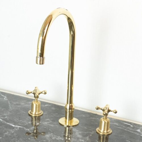 The Bell Widespread Unlacquered Brass Kitchen Faucet - Image 5