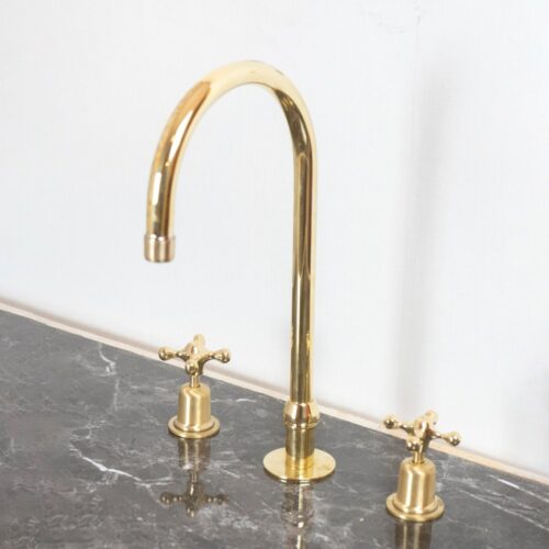 The Bell Widespread Unlacquered Brass Kitchen Faucet - Image 9