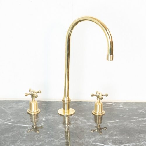 The Bell Widespread Unlacquered Brass Kitchen Faucet - Image 11