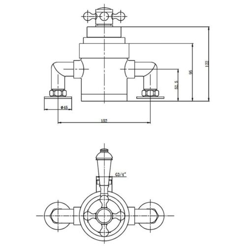 Traditional Dual Control Exposed Thermostatic Shower Set - Image 7