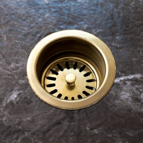 Unlacquered Brass Disposer Flange with Removable Basket Strainer, Handcrafted Solid Brass Sink Flange For Garbage Disposal - Image 3