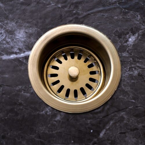 Unlacquered Brass Disposer Flange with Removable Basket Strainer, Handcrafted Solid Brass Sink Flange For Garbage Disposal - Image 4