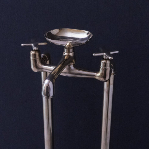 Unlacquered Brass Floor Mount Bath Tub Filler - Image 9