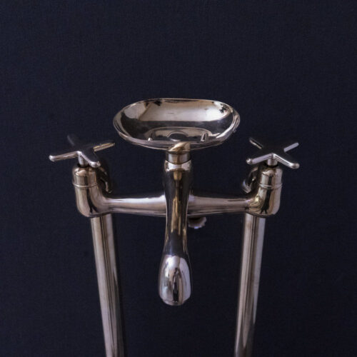 Unlacquered Brass Floor Mount Bath Tub Filler - Image 11