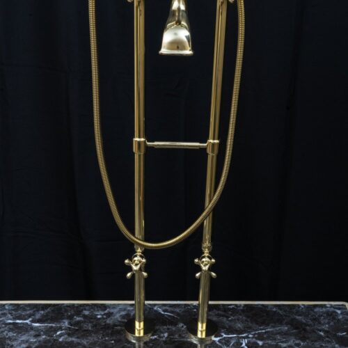 Unlacquered Brass Floor Mount Bath Tub Filler - Image 14